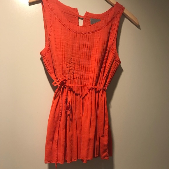 Anthropologie Vanessa Virginia Orange Peplum Top - Picture 3 of 8